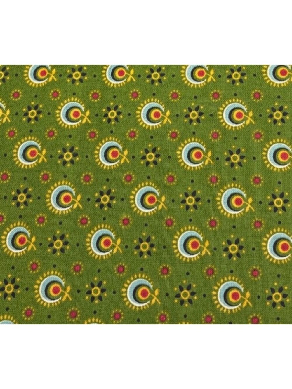 Jo Morton Andover Fabrics 2010 Cotton 10" x 44" Fabric Green Retro Pattern